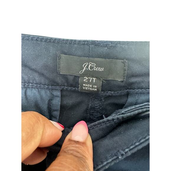J.Crew Navy Casual Rugged Everyday Button Closure Skinny‎ Leg Pants Size 27 Tall - Picture 2 of 9